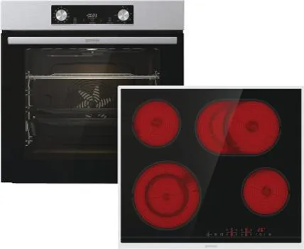 GORENJE BOS6737E06X + ECT43X 99828 STEEL STEAM SET BOS6737E06X + ECT43X UGRADNI SET MULTIFUNKCIJSKE RERNE I STAKLOKERAMIČKE PLOČE - RERNA ZAPREMINE OD 77 L I SA AQUACLEAN FUNKCIJOM ČIŠĆENJA - PLOČA SA 4 ZONE KUVANJA I INDIKATOROM PREOSTALE TOPLOTE - HLADNA DVOSTRUKO ZASTAKLJENA VRATA RERNE SA JEDNIM TEMPERATURNIM DEFLEKTOROM - JEDNOSTAVNE SENZORNE KONTROLE NA PLOČI (1 / 3)