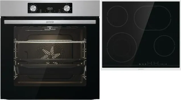 GORENJE BOS6737E06X + ECT43X 99828 STEEL STEAM SET BOS6737E06X + ECT43X UGRADNI SET MULTIFUNKCIJSKE RERNE I STAKLOKERAMIČKE PLOČE - RERNA ZAPREMINE OD 77 L I SA AQUACLEAN FUNKCIJOM ČIŠĆENJA - PLOČA SA 4 ZONE KUVANJA I INDIKATOROM PREOSTALE TOPLOTE - HLADNA DVOSTRUKO ZASTAKLJENA VRATA RERNE SA JEDNIM TEMPERATURNIM DEFLEKTOROM - JEDNOSTAVNE SENZORNE KONTROLE NA PLOČI (2 / 3)