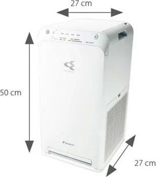 DAIKIN MC55W 124060 DAIKIN MC55W PREČIŠĆIVAČ VAZDUHA, ZA SOBE DO 82M², CADR: 320M³/H, BUKA: 19DBA - 53DBA, ELEKTROSTATIČKI HEPA FILTER, FLASH STREAMER + KATALIZATOR ZA DEZODORIZACIJU, PREKIDAČ ZA BEZBIJEDNOST, DALJINSKI UPRAVLJAČ, NAPONSKI KABL: 1.8M, TEŽINA: 6.8KG, VXŠXD: 500MM / 270MM / 270MM (5 / 5)