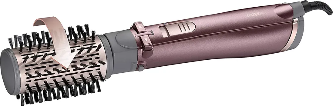 BABYLISS AS960E ROTIRAJUĆA ČETKA ZA KOSU │ DUŽINA KABLA: 2.25 M │ ROTIRAJUĆI KABL │ BROJ DODATAKA: 4 │ BROJ ČETKI: 2 │ SUŠENJE KOSE │ ROTIRAJUĆA ČETKA │ ISPRAVLJENJE KOSE │ IONSKA FUNKCIJA │ BROJ NIVOA GRIJANJA: 2 │ SNAGA: 1000 W │ IZVOR NAPAJANJA: AC │ DIMENZIJE: 250 X 55 X 50 MM (5 / 10)