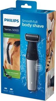 PHILIPS BG5020/15 125790 BODYGROOM SERIES 5000 VODOOTPORNI BODY GROOMER BG5020/15 - APARAT ZA BRIJANJE PRILAGOĐEN KOŽI - 3 ČEŠLJA „NA KLIK“, 3, 5, 7 MM - 60 MIN. BEŽIČNE UPOTREBE/1 SAT PUNJENJA - NASTAVAK ZA BRIJANJE LEĐA (2 / 2)
