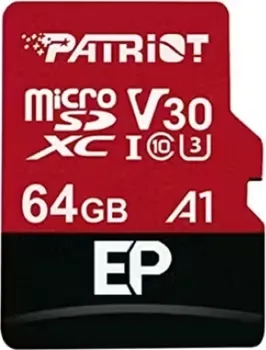 SERIES, PATRIOT MEMORY CARD 64GB MICROSDXC V30 U3 EP SERIES, 4K RECORDING (1 / 1)