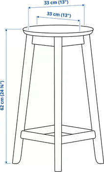 IKEA RÄVSTEN BARSKA STOLICA, VISINA RADNE PLOČE KAUČUKOVAC, 62 CM (4 / 4)