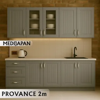 GRAND-CO-ME PROVANCE KUHINJA 2,0 M BIJELA SIVA PLAVA MDF (1 / 1)