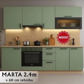 GRAND-CO-ME MARTA 2.4 NR KUHINJA 2.4 M SONOMA / SMOOKY -GREEN (1 / 1)
