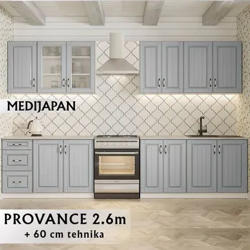 GRAND-CO-ME PROVANCE KUHINJA 2,6 M BIJELA SIVA PLAVA MDF (1 / 1)