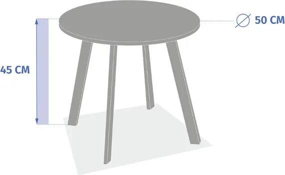 HESPERIDE BAŠTENSKI STO SAONA FI 50CM SVIJETLO SIVI (2 / 4)