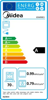 MIDEA 65M90E3 UGRADNA RERNA │ ZAPREMINA: 70L │ SNAGA PEĆNICE: 3000W (2 / 2)