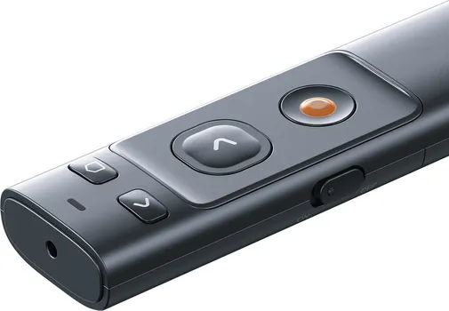 BASEUS ORANGE DOT AI LASER POINTER WITH AUTOMATIC VOICE TRANSCRIPTION, TWO LASERS WIRELESS PRESENTER ─ AI - AUTOMATSKA KONVERZIJA GOVORA U TEKST (ENGLESKI I KINESKI) ─ DALJINSKO UPRAVLJANJE KURSOROM ─ SNIMANJE GOVORA ─ DOMET DALJINSKOG UPRAVLJANJA: 50 M ─ DOMET MIKROFONA: 1 M ─ PODRŠKA ZA SISTEME: WINDOWS / APPLE OS / LINUX ─ BOJA LASERA: CRVENA (4 / 8)
