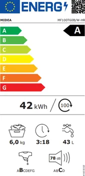 MIDEA MF100T60B/W-HR │ 6KG │ 1200 OBR/MIN │ 400X610X875 (2 / 2)