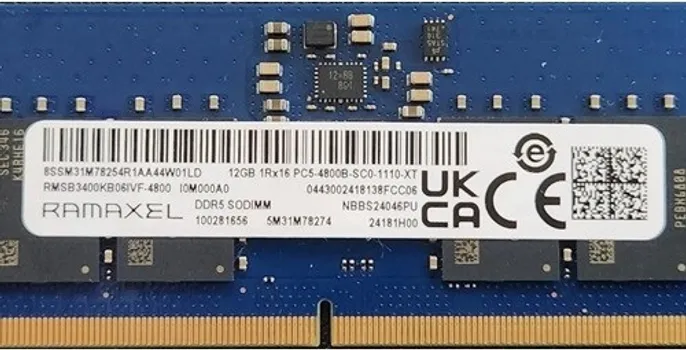 RAMAXEL SO-DIMM DDR5 12GB / 4800MT/S (1 / 1)
