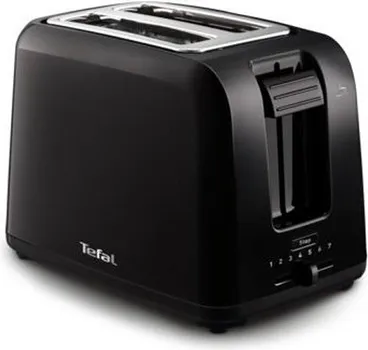 TEFAL TT1A1830 TOSTER │ KONTROLA PROMENLJIVE ZAPEČENOSTI KORICE │ BROJ NIVOA ZAPEČENOSTI KORICE: 7 │ BROJ KRIŠKI: 2 │ BOJA PROIZVODA: CRNO, NERĐAJUĆI ČELIK │ STOP/CANCEL DUGME │ MEHANIZAM ZA SAMOCENTRIRANJE HLEBA │ HIGH-LIFT MEHANIZAM │ ZAMENJIVA POSUDA ZA MRVICE │ SNAGA: 800 W (2 / 7)