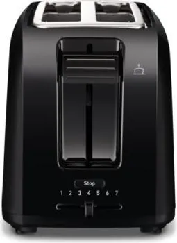 TEFAL TT1A1830 TOSTER │ KONTROLA PROMENLJIVE ZAPEČENOSTI KORICE │ BROJ NIVOA ZAPEČENOSTI KORICE: 7 │ BROJ KRIŠKI: 2 │ BOJA PROIZVODA: CRNO, NERĐAJUĆI ČELIK │ STOP/CANCEL DUGME │ MEHANIZAM ZA SAMOCENTRIRANJE HLEBA │ HIGH-LIFT MEHANIZAM │ ZAMENJIVA POSUDA ZA MRVICE │ SNAGA: 800 W (5 / 7)