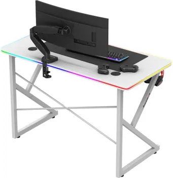 HUZARO HERO 1.7 RGB WHITE GAMING STO │ RGB OSVJETLJENJE │ BOJA: BIJELA │ ŠIRINA STOLA: 120 CM │ KATEGORIJA: GAMING STOLOVI