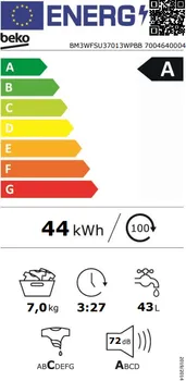 BEKO BM3WFSU37013WPBB [7KG / 1000 RPM / 49 CM / INVERTER / 72 DBA] (9 / 10)