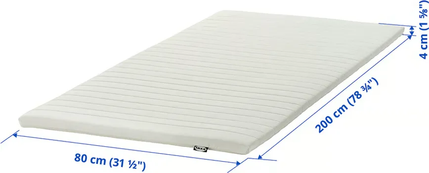 IKEA NÄSFJÄLLET NADDUŠEK, BIJELA, 80X200 CM (6 / 6)
