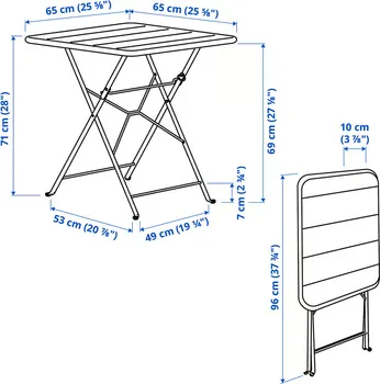 IKEA SUNDSÖ STO, TAMNOPLAVA NAPOLJU, 65X65 CM (5 / 5)