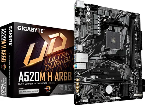 GIGABYTE MB A520M H ARGB AM4 2XDDR4 5100MHZ/64GB M.2 4XSATA 6XUSB 1XDP,1XHDMI MATX (2 / 2)