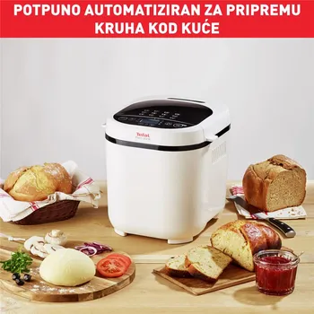 TEFAL PAIN DORE 1KG PEKAČ HLEBA (PF210138) │ BROJ PROGRAMA: 12 │ SNAGA: 610-720W │ VELIČINE HLJEBA: 500G, 750G, 1000G │ MATERIJAL: PLASTIKA │ INTERFEJS: LCD │ ODLOŽENI START: DO 15 SATI │ ODRŽAVANJE TOPLOTE: 1 SAT │ PREMAZ POSUDE: PTFE │ OBLIK POSUDE: KVADRATNA │ NIVOI PEČENJA: SVIJETLA / SREDNJA / TAMNA │ BOJE: BIJELA (9 / 18)