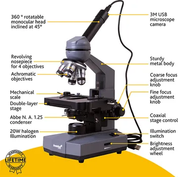 LEVENHUK MIKROSKOP D320L BASE 3M DIGITAL MONOCULAR MICROSCOPE (73812) (3 / 3)