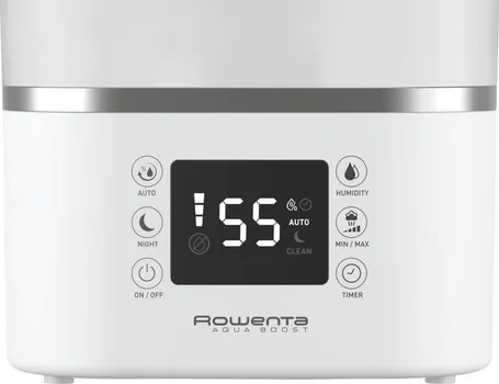 ROWENTA AQUA BOOST HU4020 OVLAŽIVAČ VAZDUHA │ TEHNOLOGIJA: ULTRAZVUČNA │ KAPACITET REZERVOARA: 2,5 L │ POVRŠINA: DO 40 M² │ KAPACITET OVLAŽIVANJA: 380 ML/H │ BRZINE: 6 │ NIVO BUKE: 40 DB │ VREME RADA: 8 H │ VRSTA MAGLE: HLADNO I TOPLO │ KONTROLE: NA DODIR, TAJMER, NOĆNI MOD, HIGROMETAR │ SNAGA: 115 W │ DIMENZIJE: 210X275 MM