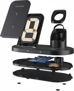 APPLE SWISSTEN WIRELESS CHARGER 3IN1 (22055609) │ SNAGA PUNJENJA: 5 W / 7.5 W / 10 W / 15 W │ IZLAZ ZA SLUŠALICE: 5 W │ USB IZLAZ (IWATCH): 5 V, 1 A │ DIMENZIJE: 188 X 113 X 96.3 MM │ TEŽINA: 320 G │ MATERIJAL: PC + ABS │ KOMPATIBILNOST: IPHONE, WATCH, GALAXY WATCH, AIRPODS, GALAXY BUDS (7 / 7)