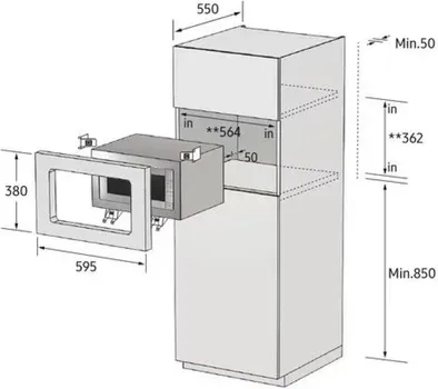 SAMSUNG UGRADBENA MIKROVALNA MG23A7318CK/E2 (5 / 10)