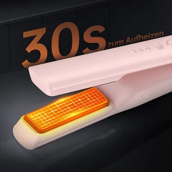 DREAME GLAMOUR BEŽIČNA PEGLA ZA KOSU │ BEŽIČNI DIZAJN ZA SLOBODNO KRETANJE BEZ KABLA │ BRZO ZAGRIJAVANJE: 200°C ZA 30 SEKUNDI │ 5 PODEŠAVANJA TEMPERATURE ZA RAZLIČITE TIPOVE KOSE │ NEGATIVNI IONI: SPRJEČAVAJU ELEKTRICITET I DAJU SJAJ │ KERAMIČKE PLOČE: GLATKE I SIGURNE ZA KOSU │ VELIKA POVRŠINA PLOČE: BRZO I LAKO PEGLANJE │ AUTOMATSKO ISKLJUČIVANJE NAKON 30 MIN (5 / 7)