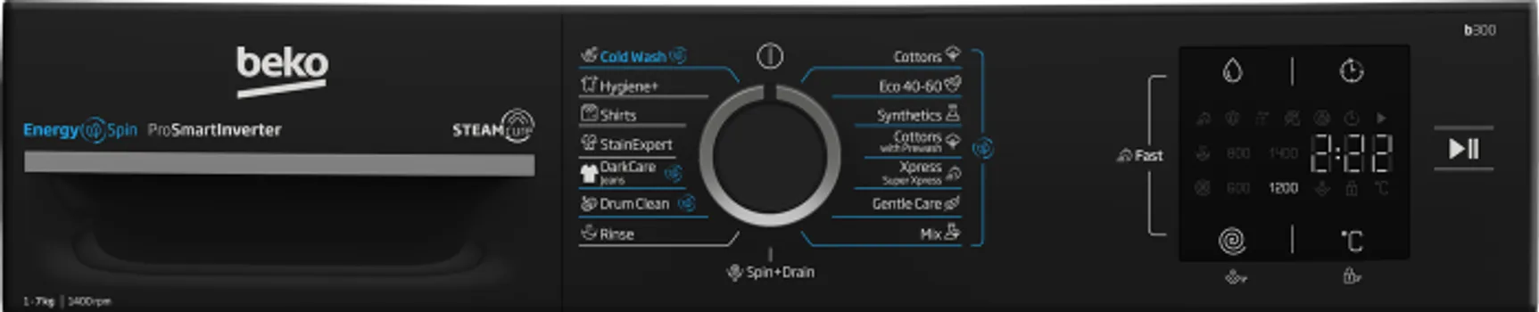 BEKO BM3WFSU37413WPB [7KG / 1400 RPM / 49 CM / INVERTER] (4 / 8)