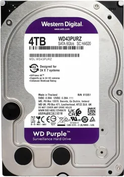 WESTERN DIGITAL PURPLE SURVEILLANCE 4TB / HDD 3.5 SATA III 256MB CASH WD43PURZ (5 / 5)