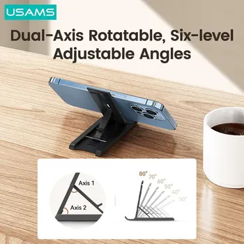 USAMS US-ZJ070 SPRING FOLDING DESKTOP TABLET/PHONE STAND WHITE (4 / 7)