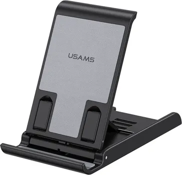 USAMS US-ZJ073 FOLDING DESKTOP STAND FOR PHONES/TABLETS BLACK (1 / 5)