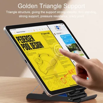 USAMS US-ZJ073 FOLDING DESKTOP STAND FOR PHONES/TABLETS BLACK (3 / 5)