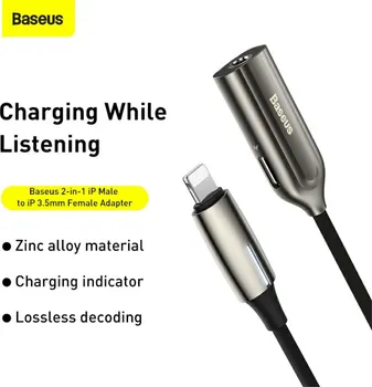 BASEUS L56 2-IN-1 LIGHTNING MALE TO LIGHTNING + 3.5MM FEMALE ADAPTER (1 / 14)