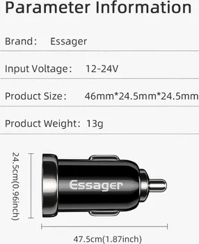 ESSAGER TURBINE 2.4A DUAL USB 12W AUTO PUNJAČ (6 / 6)