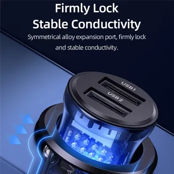 USAMS CC162 C31 DUAL USB AUTO PUNJAČ TRANSPARENT BLUE (5 / 5)