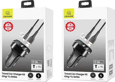USAMS NT TRAVEL TU SERIES TYPE-C + C13 2.1A DUAL USB AUTO PUNJAČ (1 / 6)