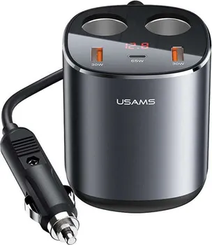 USAMS CC151 C28 245W 2A+C 3 PORTS + DUAL CIGARETTE LIGHTERS DIGITAL DISPLAY AUTO PUNJAČ (1 / 11)