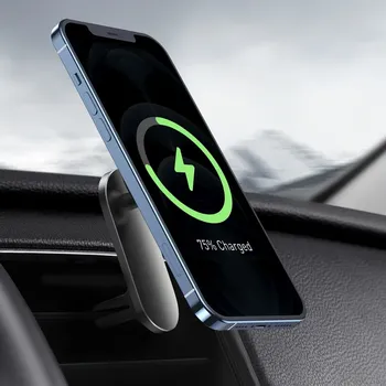 BASEUS CAR HOLDER WITH WIRELESS CHARGING TO AIR VENT SUPPORT MAGSAFE 15W BIG ENERGY WXJN-01 BLACK (7 / 8)