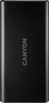 CANYON PB-106 POWER BANK 10000MAH LI-POLY BATTERY, INPUT 5V/2A, OUTPUT 5V/2.1A(MAX), USB CABLE LENGTH 0.3M, 140*68*16MM, 0.24KG, BLACK (1 / 3)