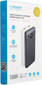 VEGER POWERBANK 10 000 MAH PD QC3.0 2A 20W L10S (W1105PD) WHITE (8 / 8)