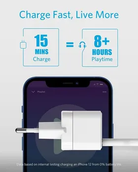 ANKER POWERPORT III 20W CUBE USB-C CHARGER WHITE (A2149WH) (2 / 6)