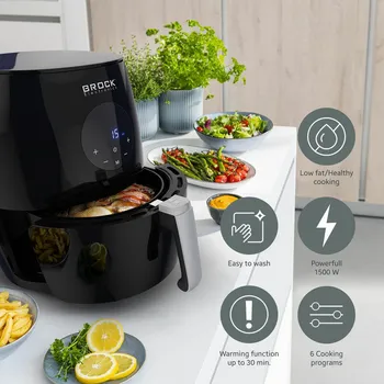 BROCK DIGITALNA FRITEZA AIRFRYER 3.5L, 1200W AFD 3502 BK (6 / 10)