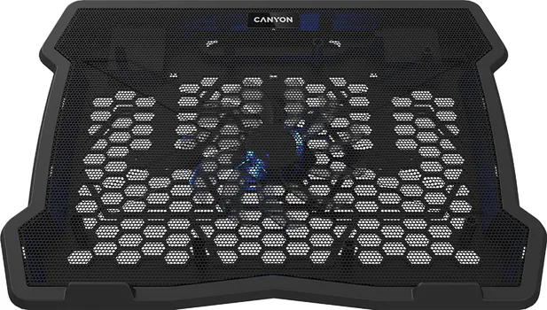 CANYON NS02, COOLING STAND SINGLE FAN WITH 2X2.0 USB HUB, SUPPORT UP TO 10 -15.6 LAPTOP, ABS PLASTIC AND IRON, FANS DIMENSION:125*125*15MM(1PC), DC 5V, FAN SPEED: 800-1000RPM, SIZE:340*265*3 (1 / 4)