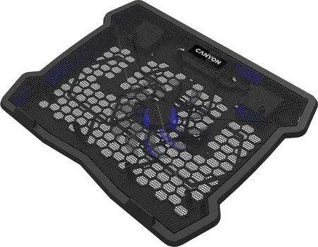 CANYON NS02, COOLING STAND SINGLE FAN WITH 2X2.0 USB HUB, SUPPORT UP TO 10 -15.6 LAPTOP, ABS PLASTIC AND IRON, FANS DIMENSION:125*125*15MM(1PC), DC 5V, FAN SPEED: 800-1000RPM, SIZE:340*265*3 (3 / 4)