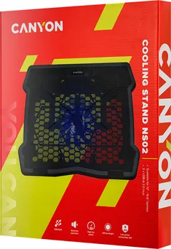 CANYON NS02, COOLING STAND SINGLE FAN WITH 2X2.0 USB HUB, SUPPORT UP TO 10 -15.6 LAPTOP, ABS PLASTIC AND IRON, FANS DIMENSION:125*125*15MM(1PC), DC 5V, FAN SPEED: 800-1000RPM, SIZE:340*265*3 (4 / 4)