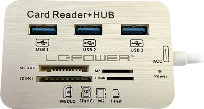 LC POWER USB TYPE-C HUB3X USB 3.0 TYPE A, CARD READERSD(HC), T-FLASH, M2, MS DUO CARDS (4 / 5)