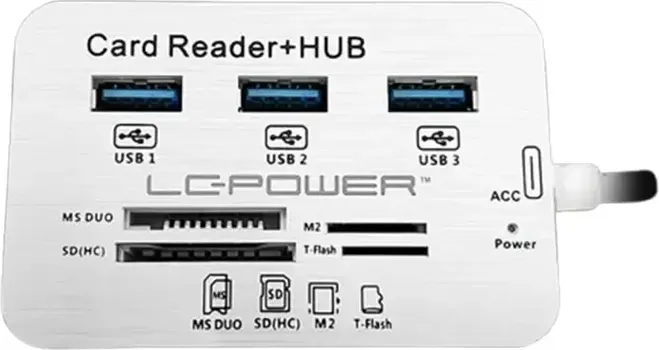 LC POWER USB TYPE-C HUB3X USB 3.0 TYPE A, CARD READERSD(HC), T-FLASH, M2, MS DUO CARDS (5 / 5)