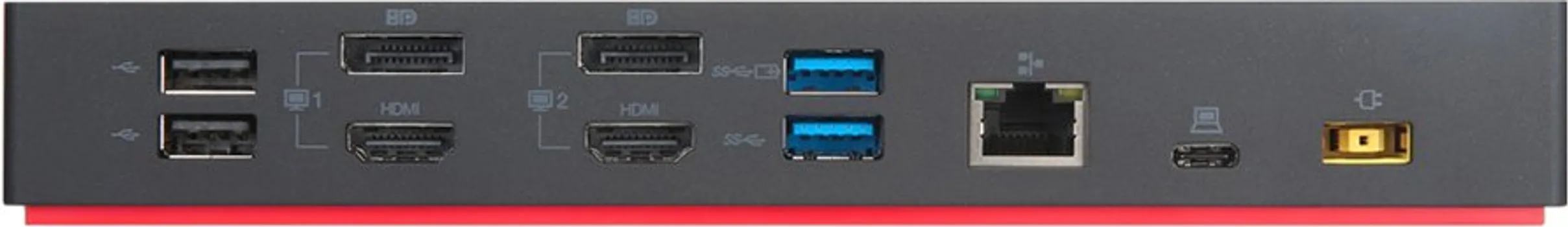 THINKPAD HYBRID USB-C WITH USB-A DOCK, USB 3.1 GEN 2, 2X USB 2.0, 1X USB-C, 1X RJ45 GBE, 2X DP, 2X HDMI, 1X AUDIO, 3YR (2 / 6)