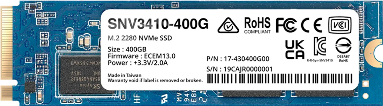 SYNOLOGY SNV3410 400GB ENTERPRISE NVME M.2 2280 SSD [SSD] (1 / 1)